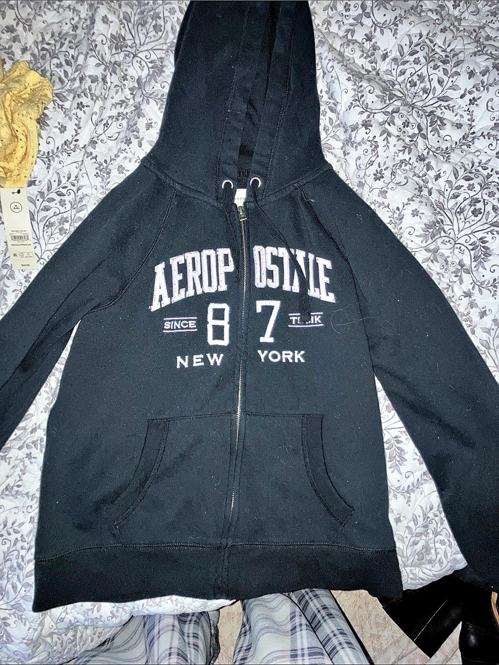 Aeropostale 87 New York Full Zip Hoodie Black